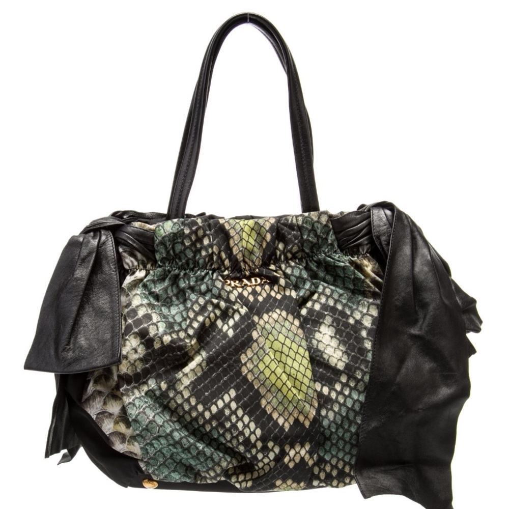 Prada Black and Green Satchel